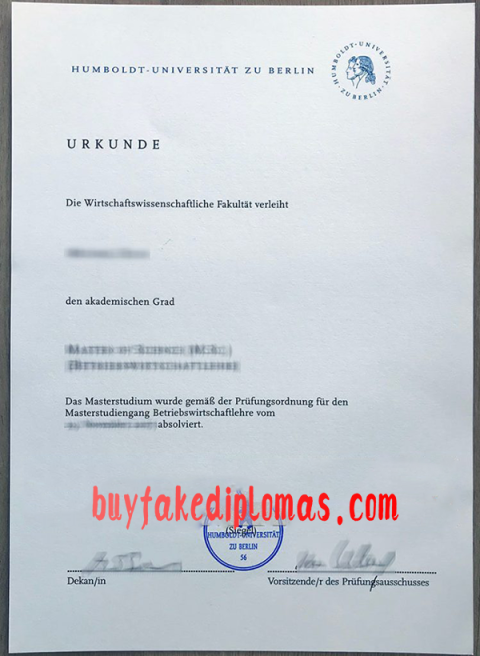 Fake Humboldt University of Berlin Urkunde | Buy Fake Diplomas, High ...