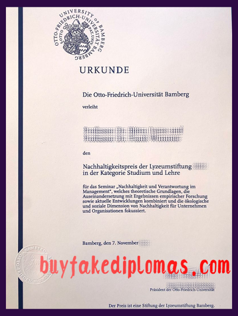 Fake Otto-Friedrich-Universität Bamberg Degree | Buy Fake Diplomas ...