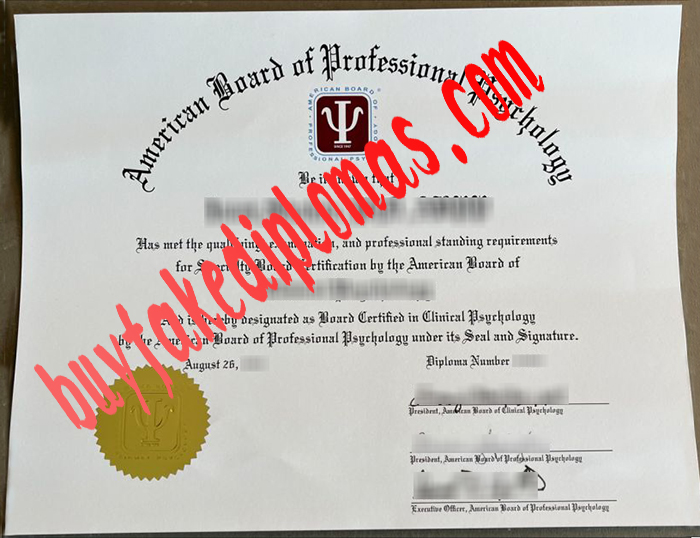 fake American Academy of Clinical Psychology Certificate