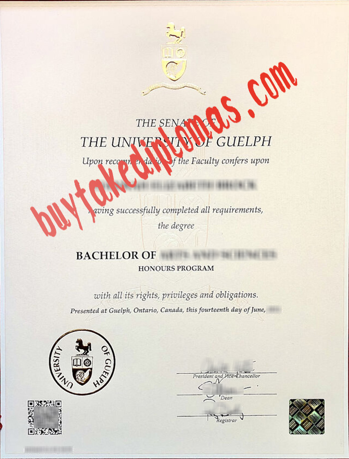 University of Guelph fake diploma