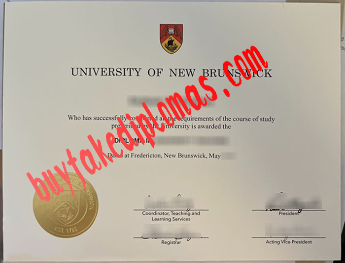 University of New Brunswick fake diploma