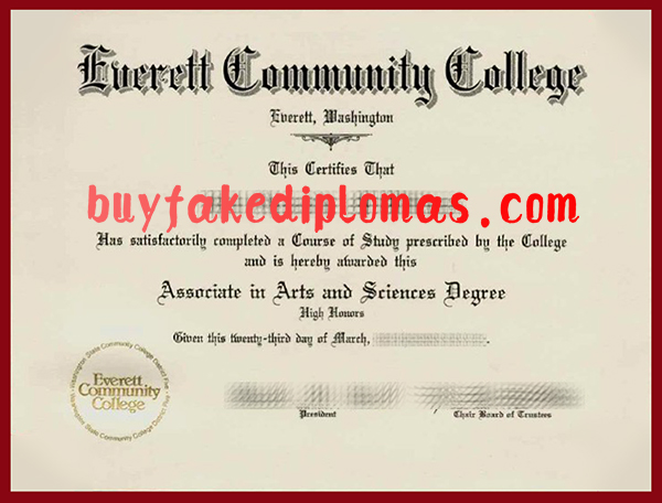 Fake Everett Community College Degree Certificate | Buy Fake Diplomas ...