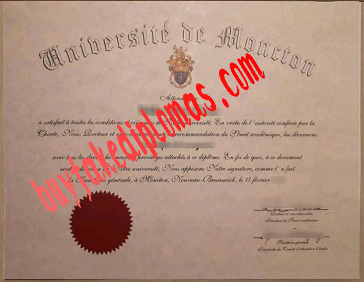 Université de Moncton fake diploma