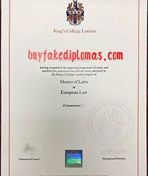 Buy fake diploma of King’s College London fake diploma.