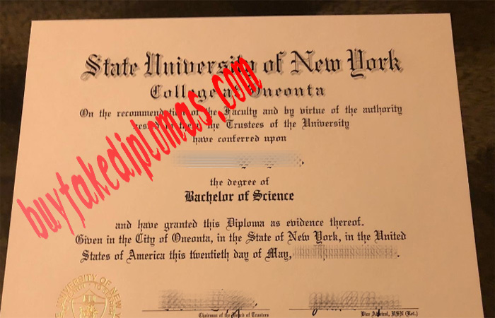 State University of New York College at Oneonta fake diploma