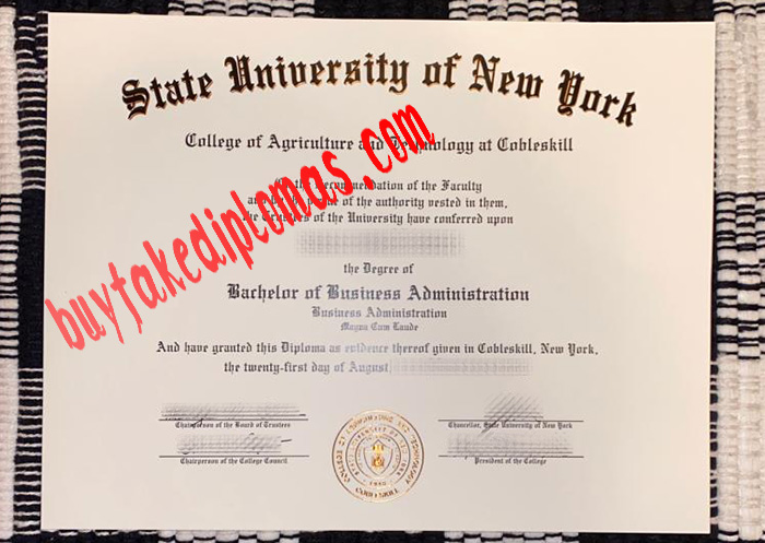 State University of New York College of Agriculture Technology at Cobleskill fake degree