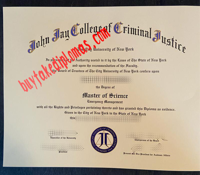 City University of New York John Jay College of Criminal Justice fake diploma