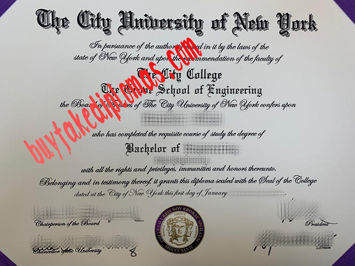 City University of New York of City College fake diploma