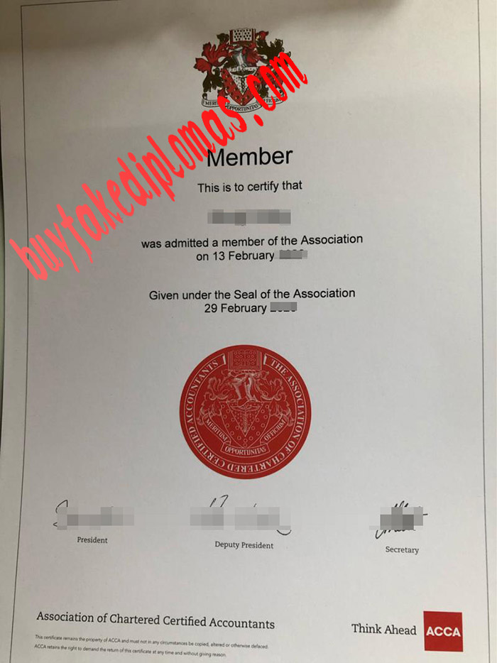 ACCA fake certificate