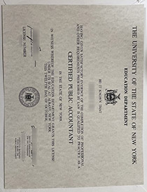 University of the State of New York Education Department fake certificate