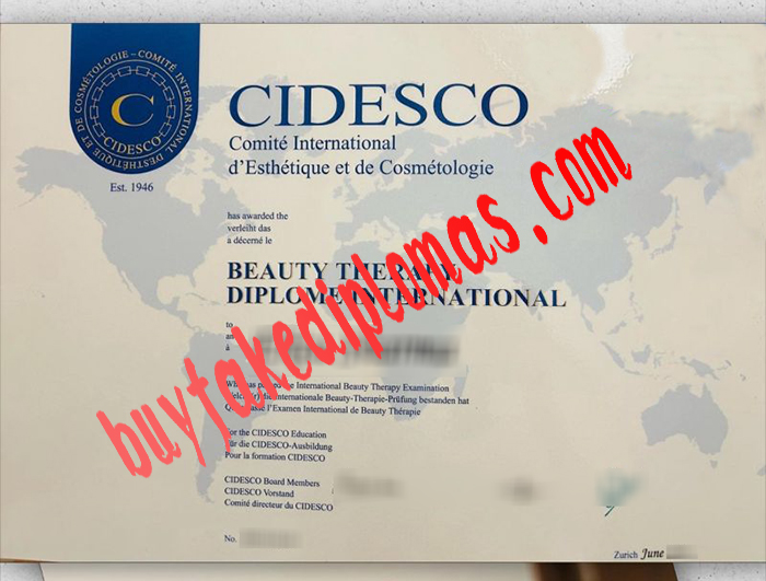 Internationally Recognised Beauty Therapist fake certificate